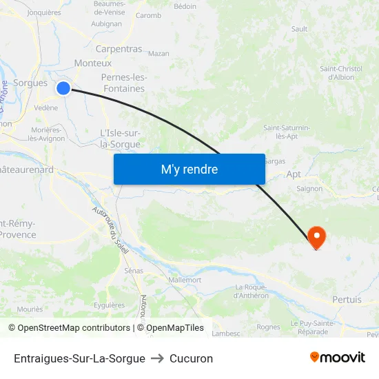 Entraigues-Sur-La-Sorgue to Cucuron map