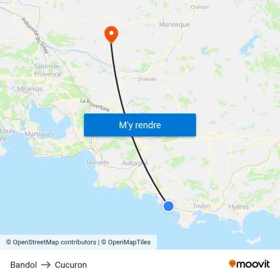Bandol to Cucuron map