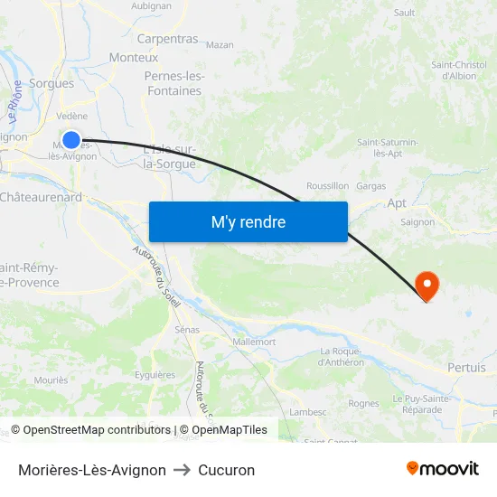 Morières-Lès-Avignon to Cucuron map
