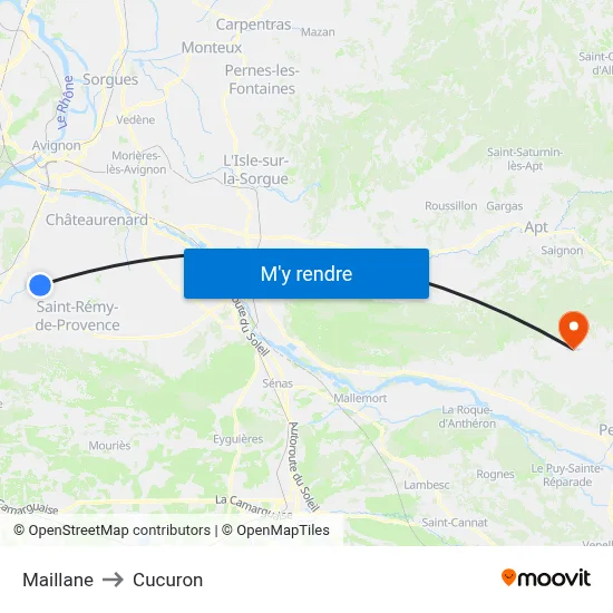 Maillane to Cucuron map