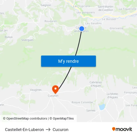 Castellet-En-Luberon to Cucuron map