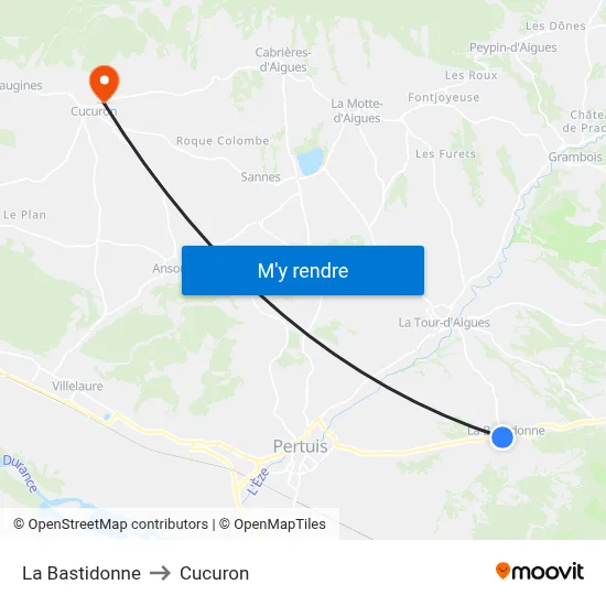 La Bastidonne to Cucuron map