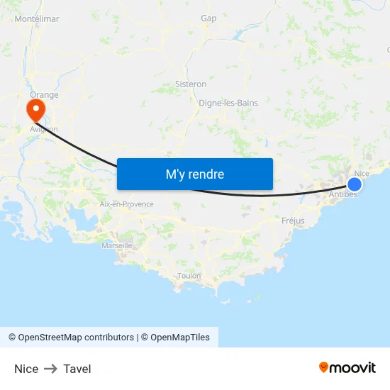 Nice to Tavel map