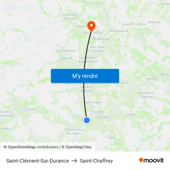 Saint-Clément-Sur-Durance to Saint-Chaffrey map