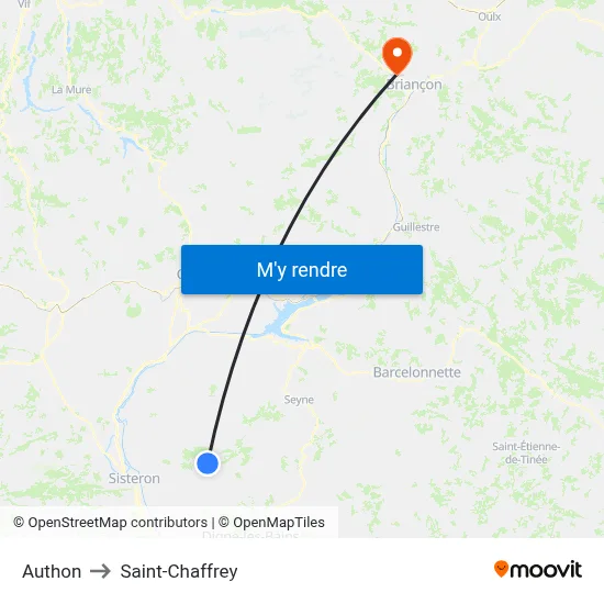 Authon to Saint-Chaffrey map