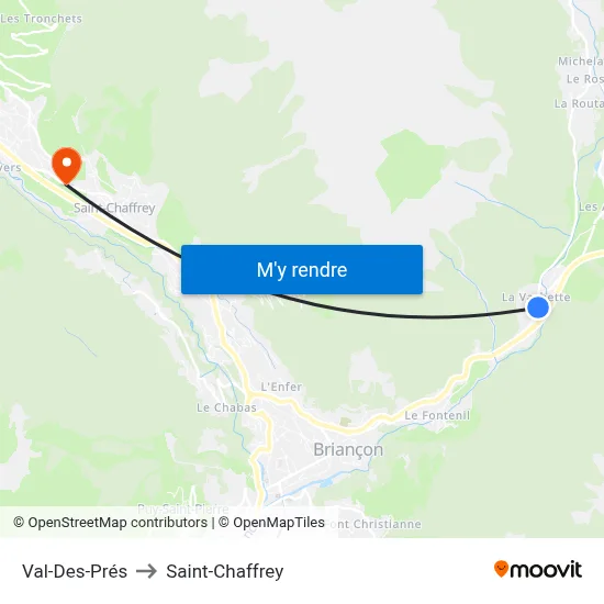Val-Des-Prés to Saint-Chaffrey map