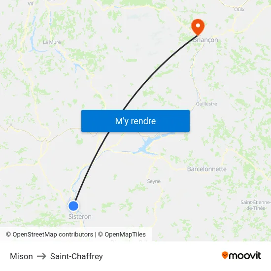 Mison to Saint-Chaffrey map