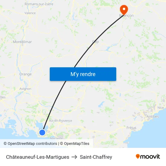 Châteauneuf-Les-Martigues to Saint-Chaffrey map