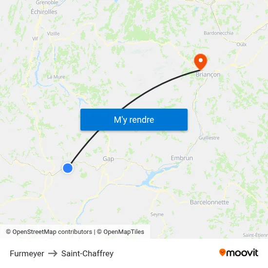Furmeyer to Saint-Chaffrey map