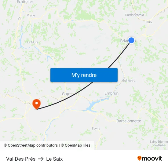 Val-Des-Prés to Le Saix map
