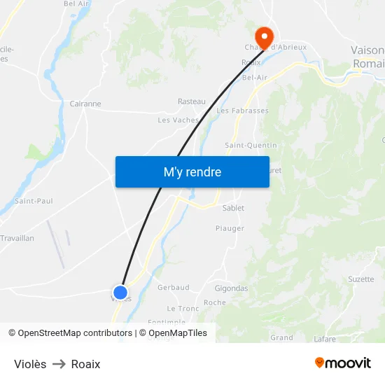 Violès to Roaix map