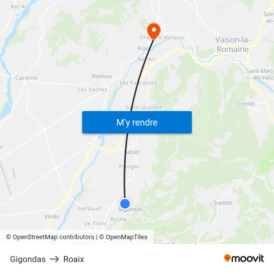 Gigondas to Roaix map