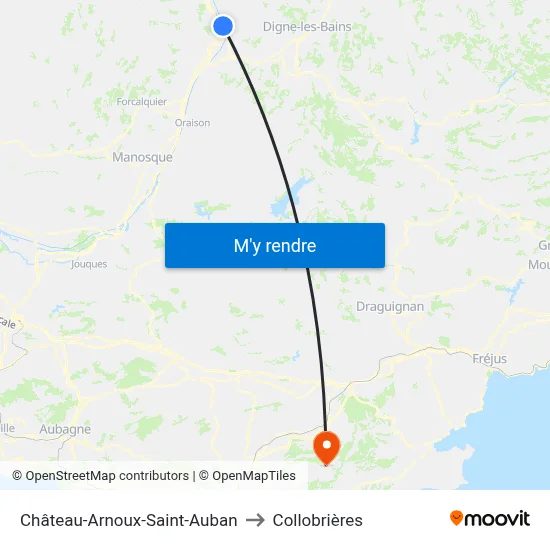 Château-Arnoux-Saint-Auban to Collobrières map