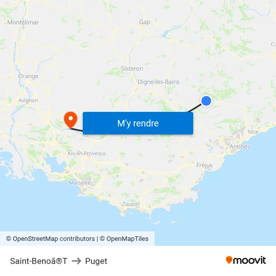 Saint-Benoã®T to Puget map