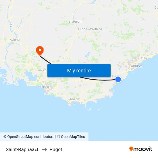 Saint-Raphaã«L to Puget map