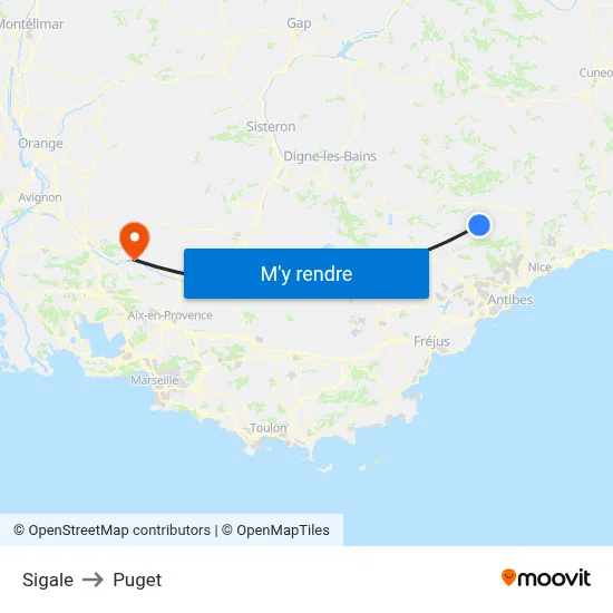 Sigale to Puget map