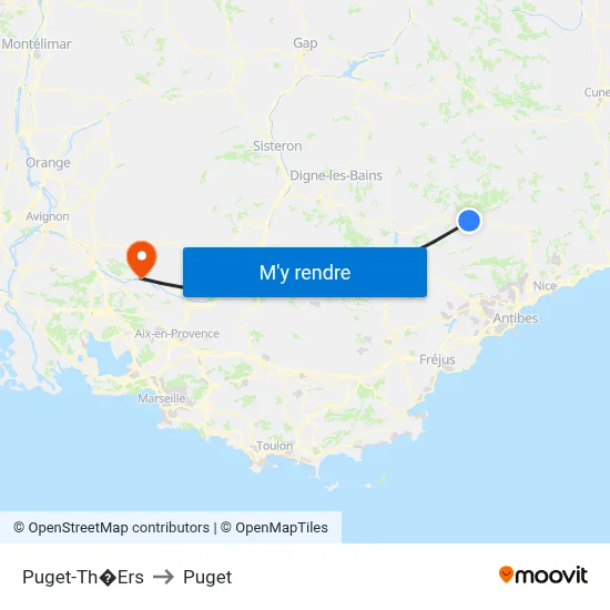 Puget-Th�Ers to Puget map