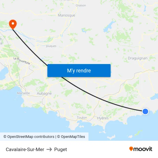 Cavalaire-Sur-Mer to Puget map
