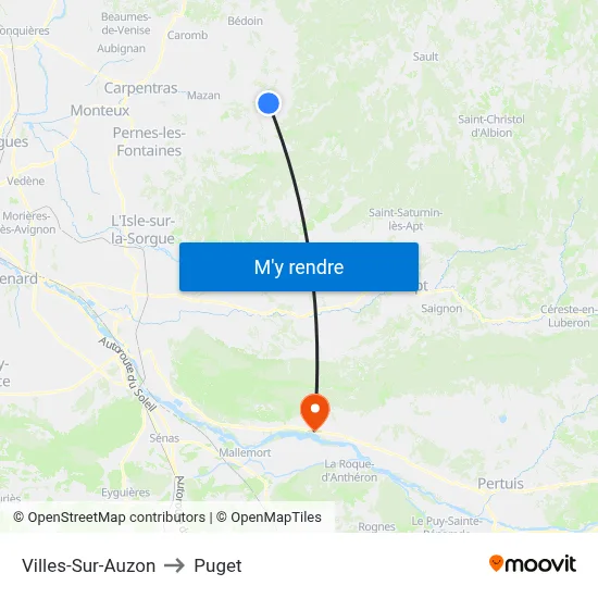 Villes-Sur-Auzon to Puget map