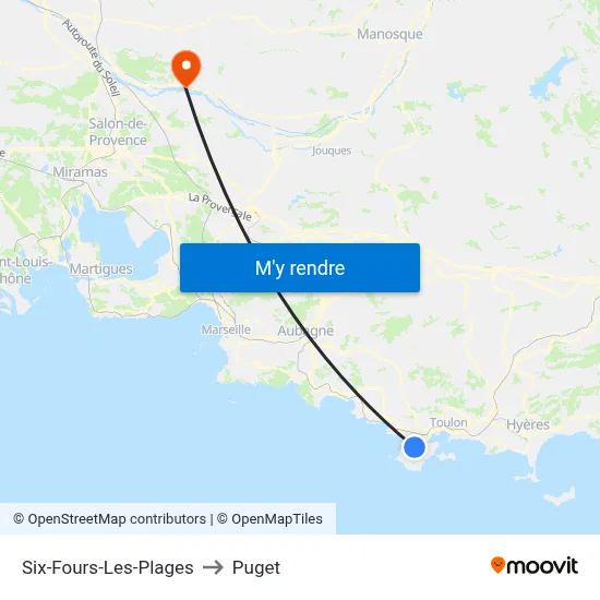 Six-Fours-Les-Plages to Puget map