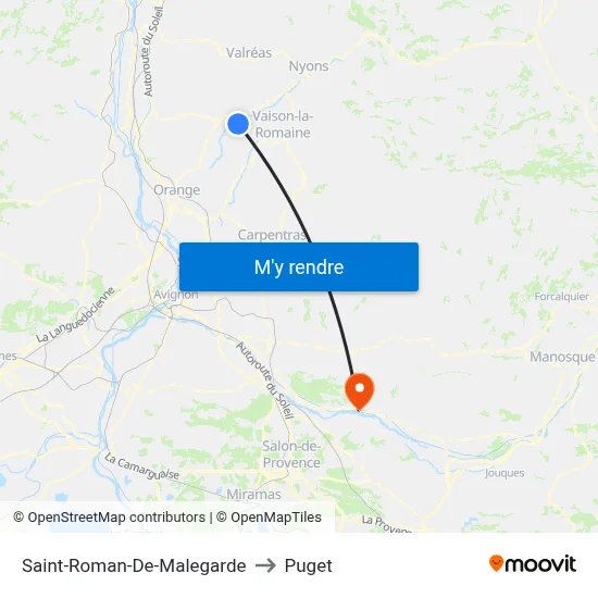Saint-Roman-De-Malegarde to Puget map