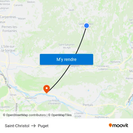 Saint-Christol to Puget map