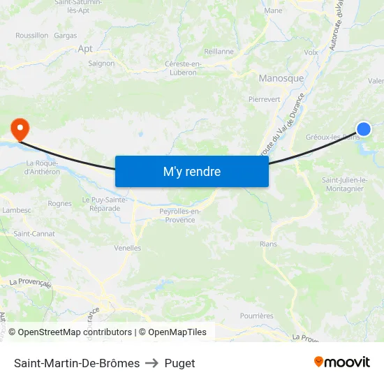 Saint-Martin-De-Brômes to Puget map