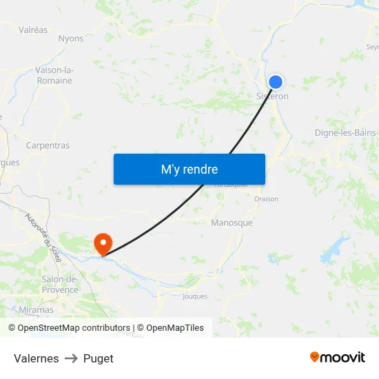 Valernes to Puget map