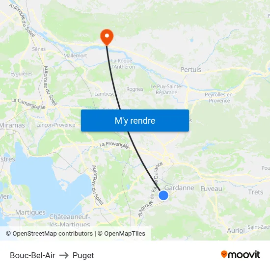 Bouc-Bel-Air to Puget map