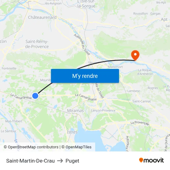 Saint-Martin-De-Crau to Puget map