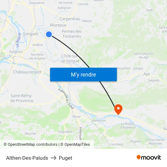 Althen-Des-Paluds to Puget map