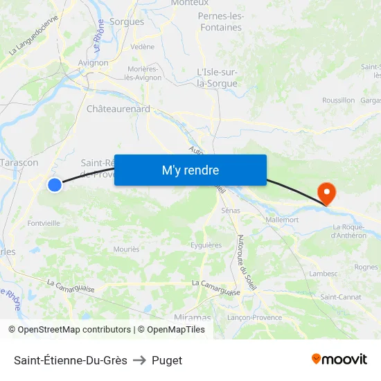 Saint-Étienne-Du-Grès to Puget map