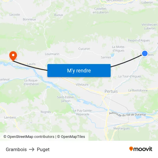 Grambois to Puget map