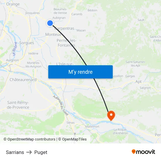 Sarrians to Puget map