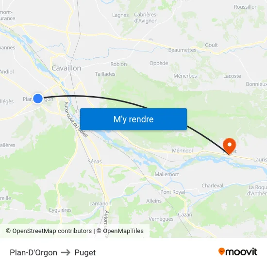 Plan-D'Orgon to Puget map