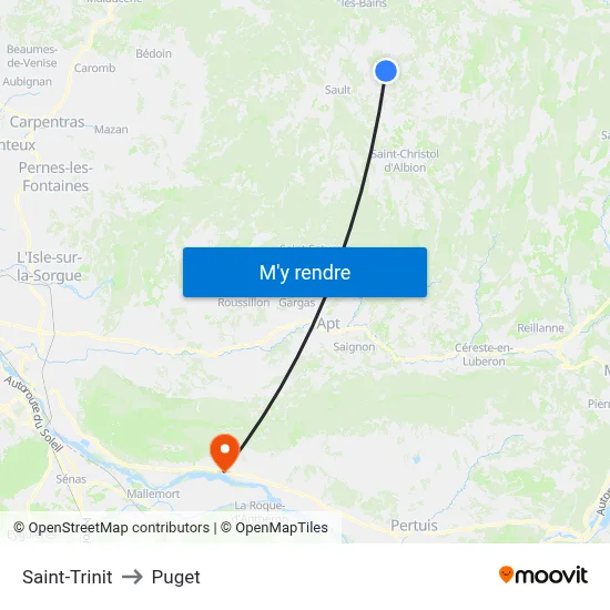 Saint-Trinit to Puget map