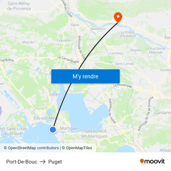 Port-De-Bouc to Puget map