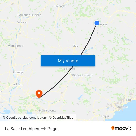 La Salle-Les-Alpes to Puget map