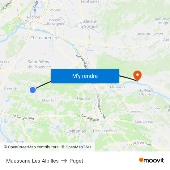 Maussane-Les-Alpilles to Puget map
