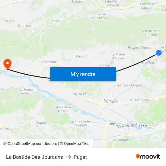 La Bastide-Des-Jourdans to Puget map