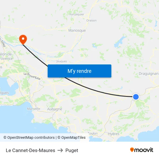 Le Cannet-Des-Maures to Puget map