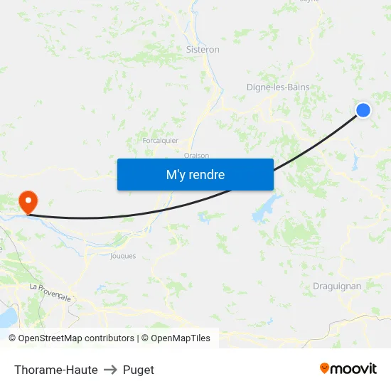 Thorame-Haute to Puget map