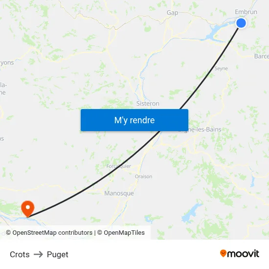 Crots to Puget map