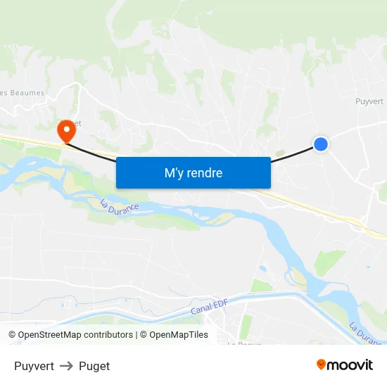 Puyvert to Puget map