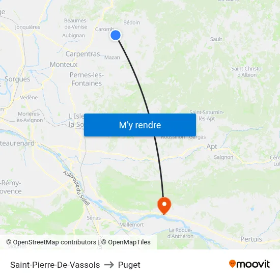 Saint-Pierre-De-Vassols to Puget map