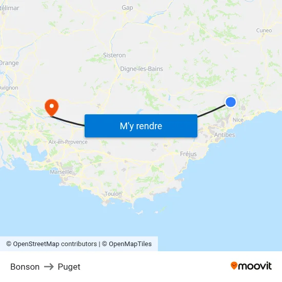 Bonson to Puget map