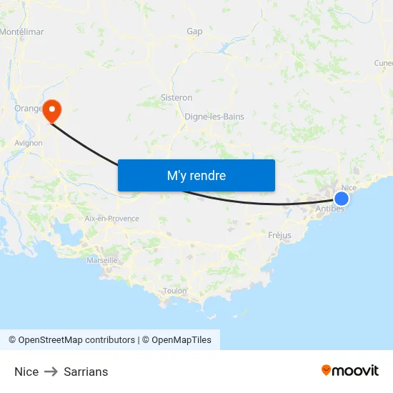 Nice to Sarrians map