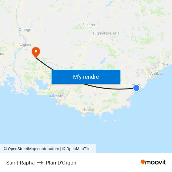 Saint-Rapha to Plan-D'Orgon map
