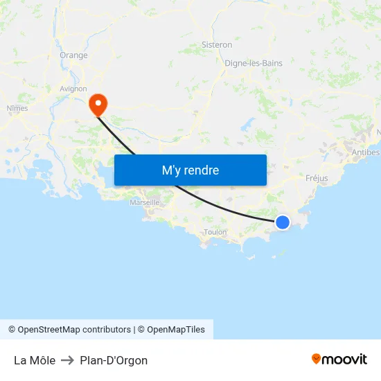 La Môle to Plan-D'Orgon map