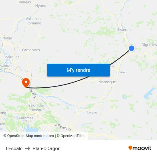 L'Escale to Plan-D'Orgon map